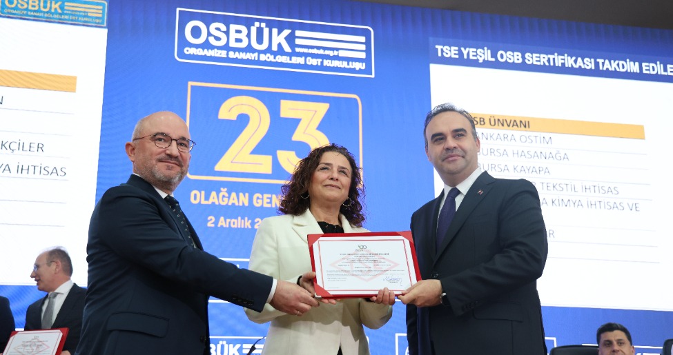 GOSB, YEŞİL OSB SERTİFİKASI İLE YEŞİL DÖNÜŞÜM YOLCULUĞUNU TAÇLANDIRDI